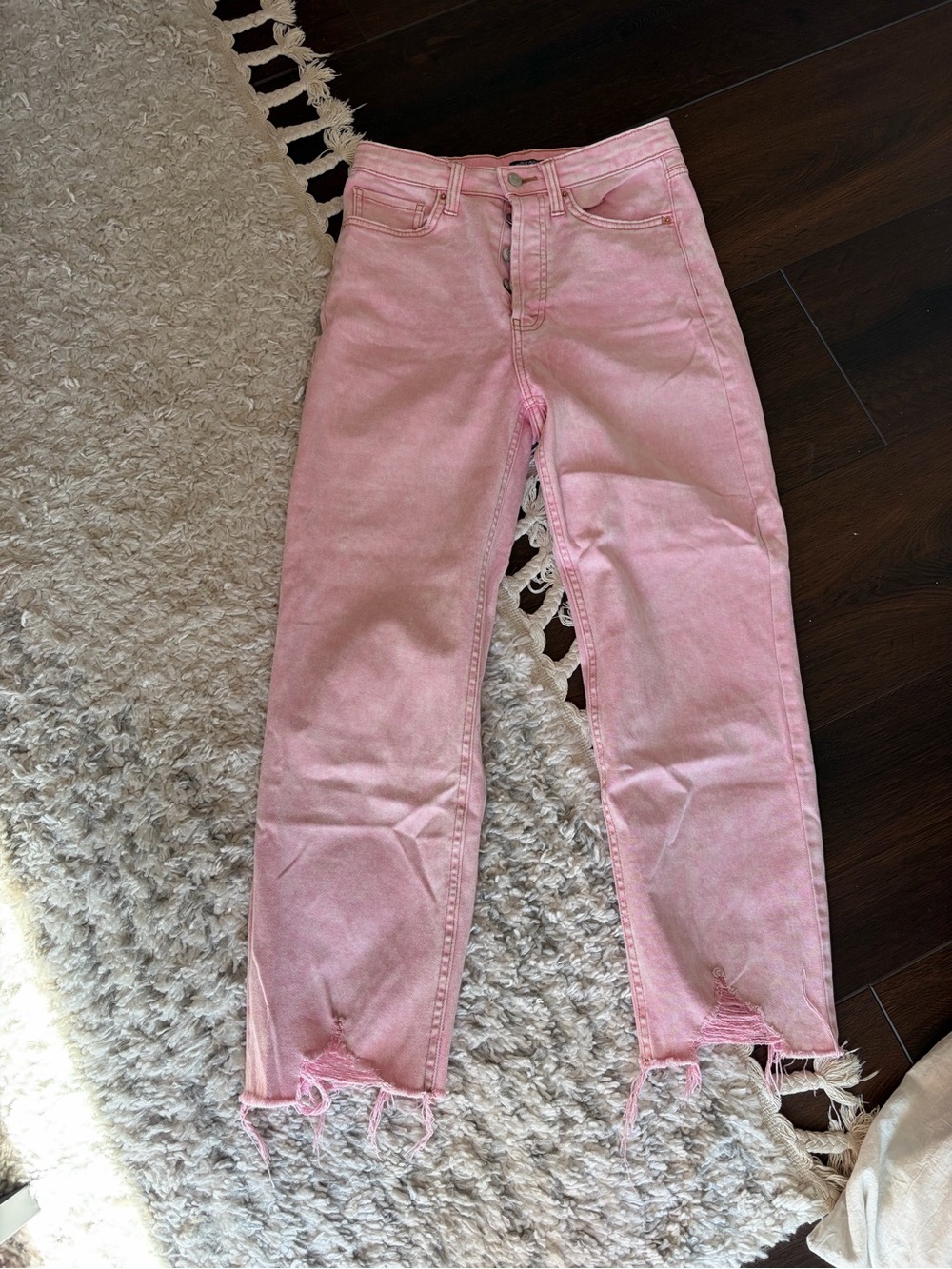 wild fable Pink High-Rise Cropped Straight Jeans